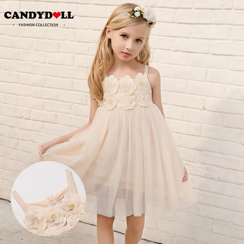 CANDYDOLL  New girls dresses, summer, children's net, gauze, sweet main dress, European and American style clothes