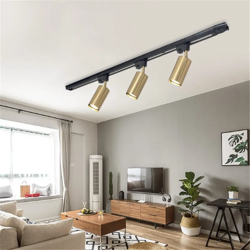 Whole Set Led Track Light GU10 Spot Lights Ceiling Lamp Aluminum Rails Track lighting Fixture For Clothing Shop Living Room Home