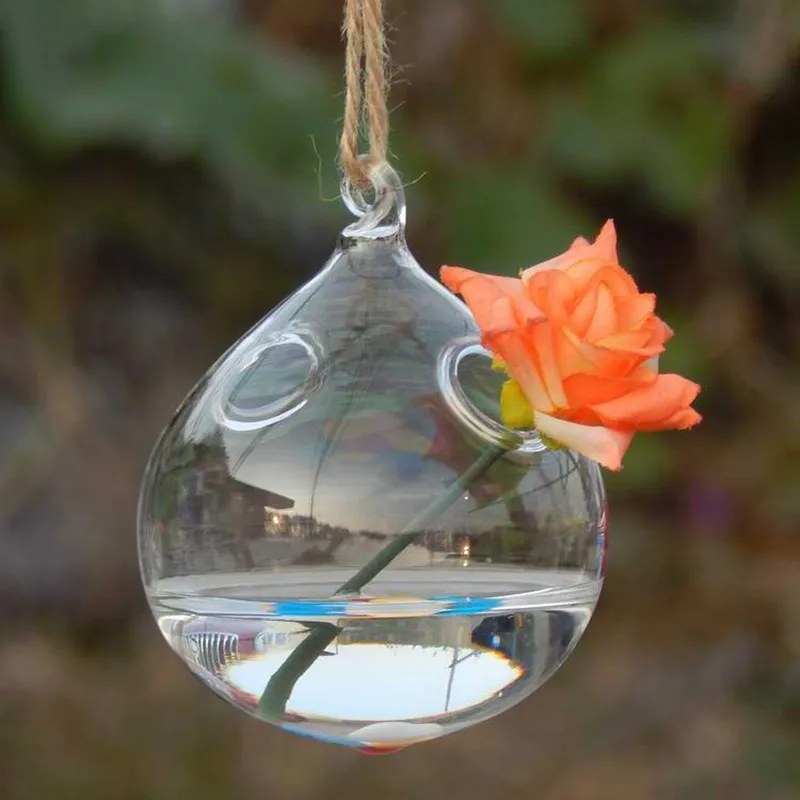 

12pcs/pack Fat Style Water Drop Shaped Glass Terrarium Home Decoration Creative Wedding Party Hanging Prop Friend Gift
