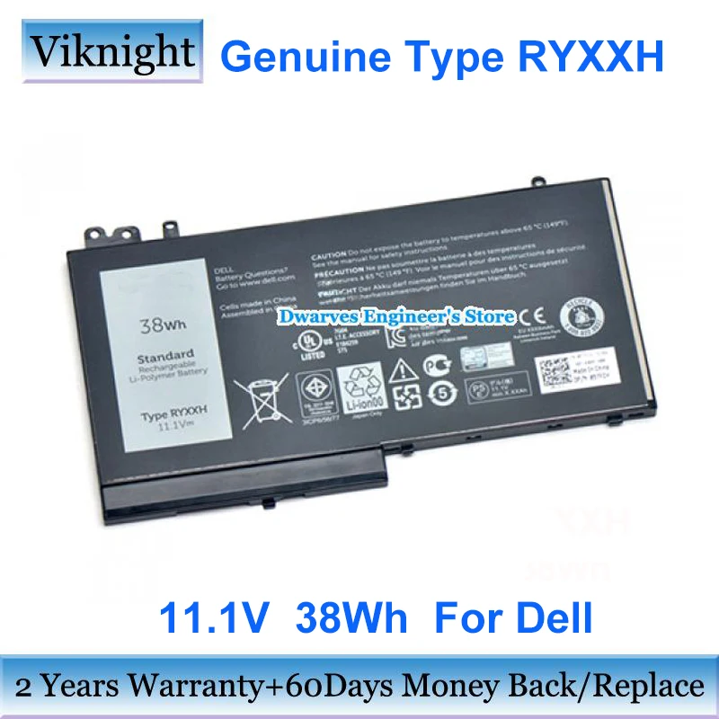 

Genuine 11.1V 38Wh Battery RYXXH VY9ND R5MD0 9P4D2 For Dell Latitude 12 5000 Series E5250 E5450 E5550 E3150 Laptop Batteries