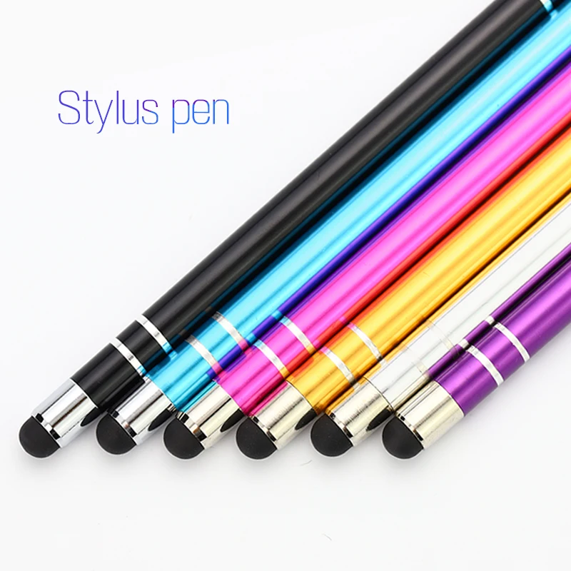 Multi-color Compact Vrouwen Metalen Capacitieve Touch Telefoon Tablet Rubber Tip Stylus Custom Logo Voor Ipad Iphone