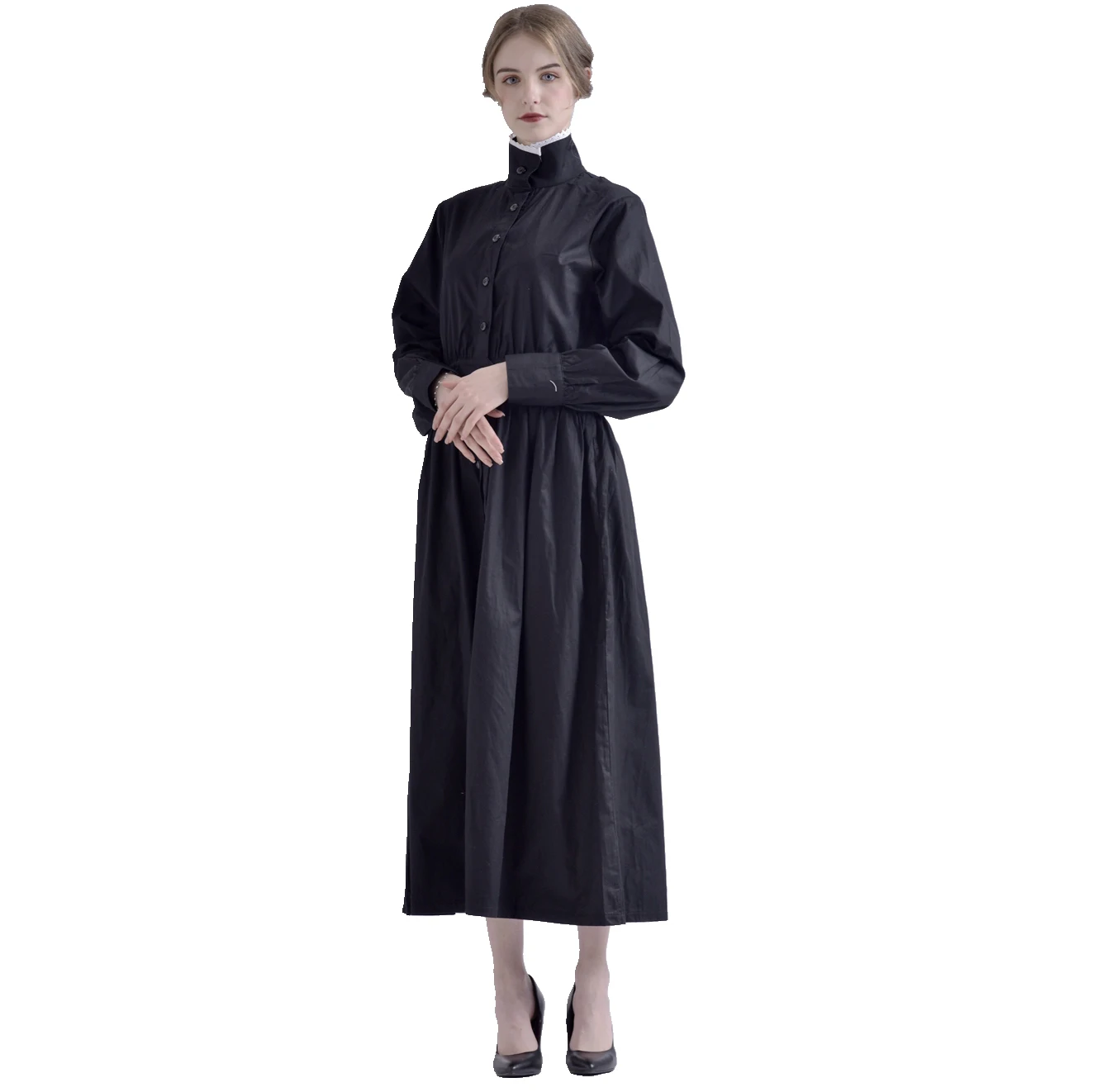 Women Victorian Edwardian Housekeeper Servant Cosplay Walking Dress Maid Costume