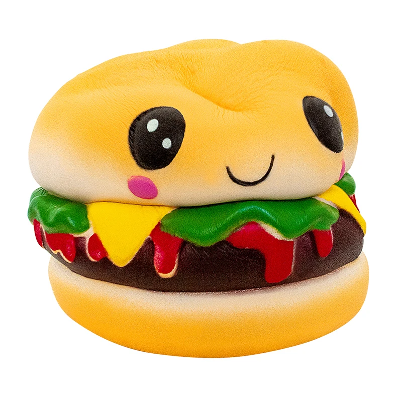 Juguete blando de hamburguesa para apretar, juguete antiestrés de elevación lenta, perfumado, para aliviar el estrés, novedad, regalo de Navidad