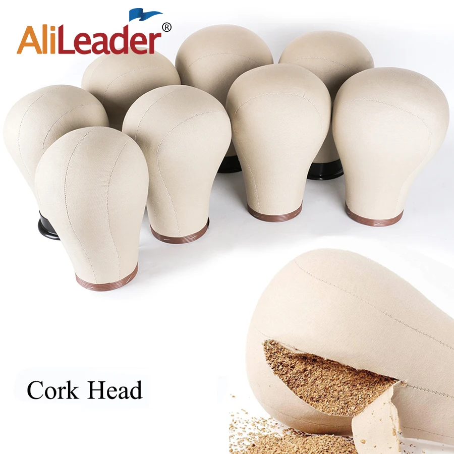 

Alileader Soft Cork Canvas Block Head 21" 22" 23" 24" Wig Head Quality Wig Display Mannequin Cork Canvas Head Wig Making Kit