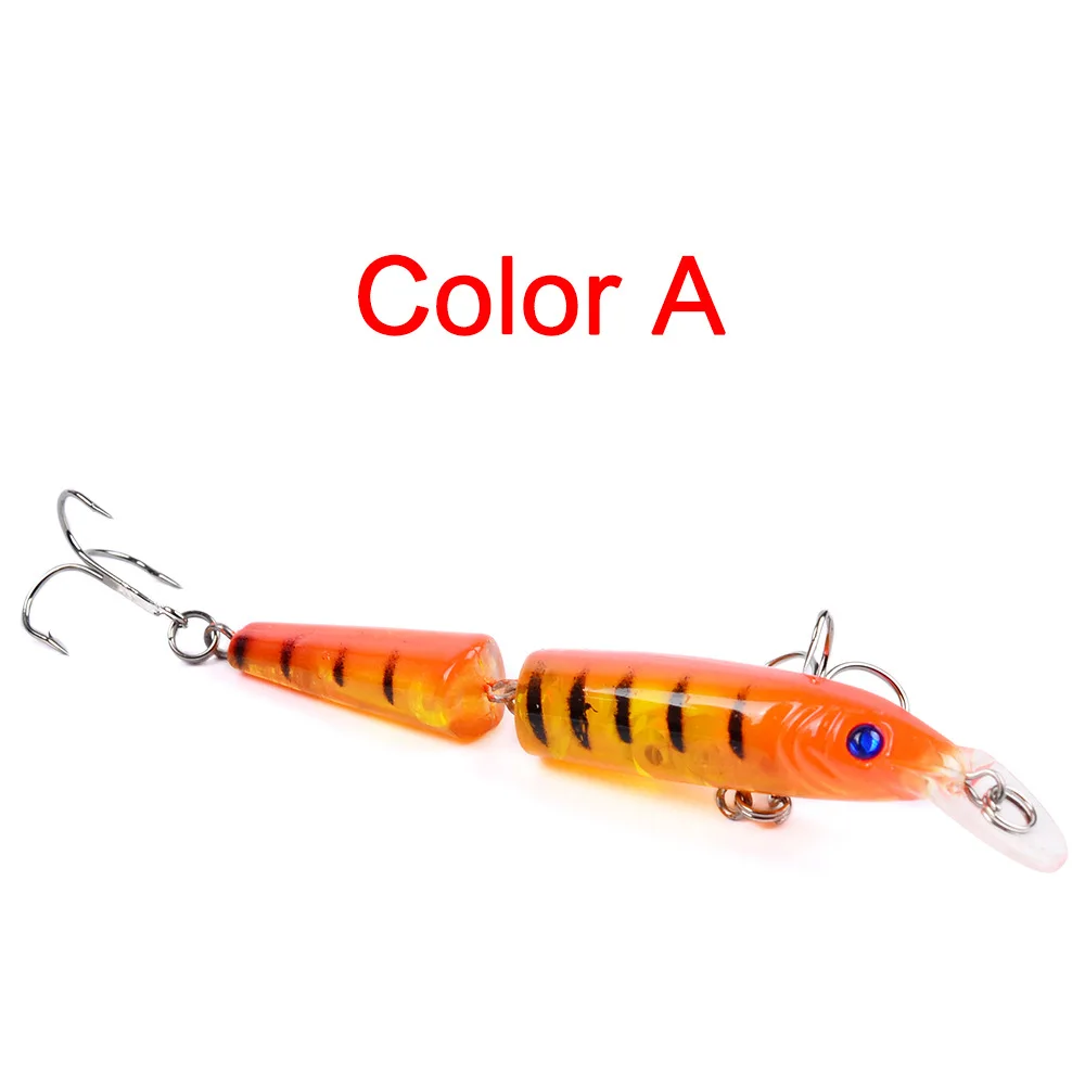 1PCS Two Sections Bionic Minnow Fishing Lures 105mm/9g Plastic Artificial 3D Eyes Swimbait Wobblers for Pike Hard Bait Tackle