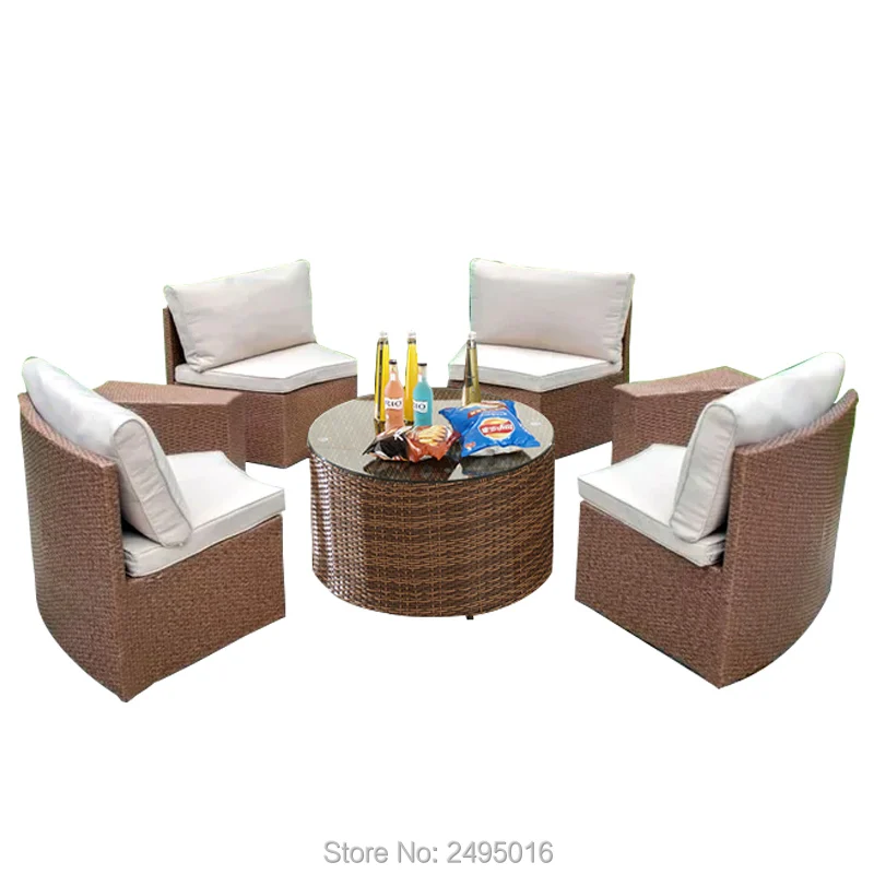 

7-Piece /set Outdoor PE Rattan Sectional sofa chat set Wicker Patio Furniture dining /coffee couch with cushion leisure chair