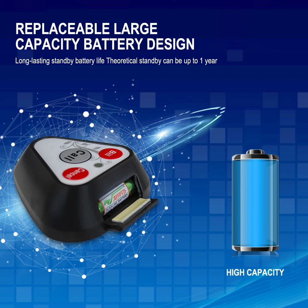 Imagem -06 - Catel-restaurante sem Fio Chamando Serviço Buzzer Garçom Sistema de Fila Receptor Relógio Pager Botão 10 Chamada Hotel Banco Bar