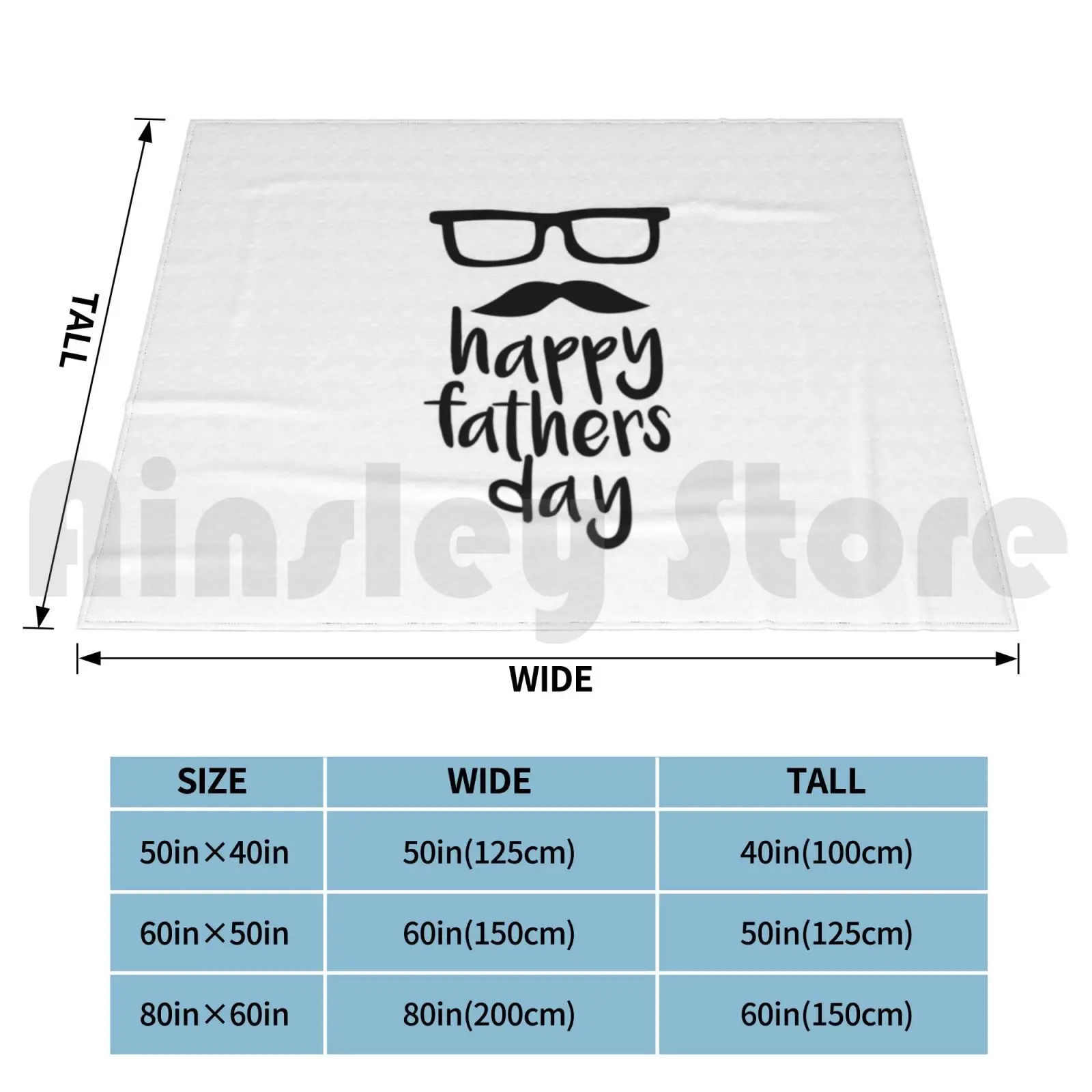 Happy Fathers Day Blanket Fashion Custom Fathers Day Fathers Day Dad Hipster Dad Hipster Dad Hipster Beard