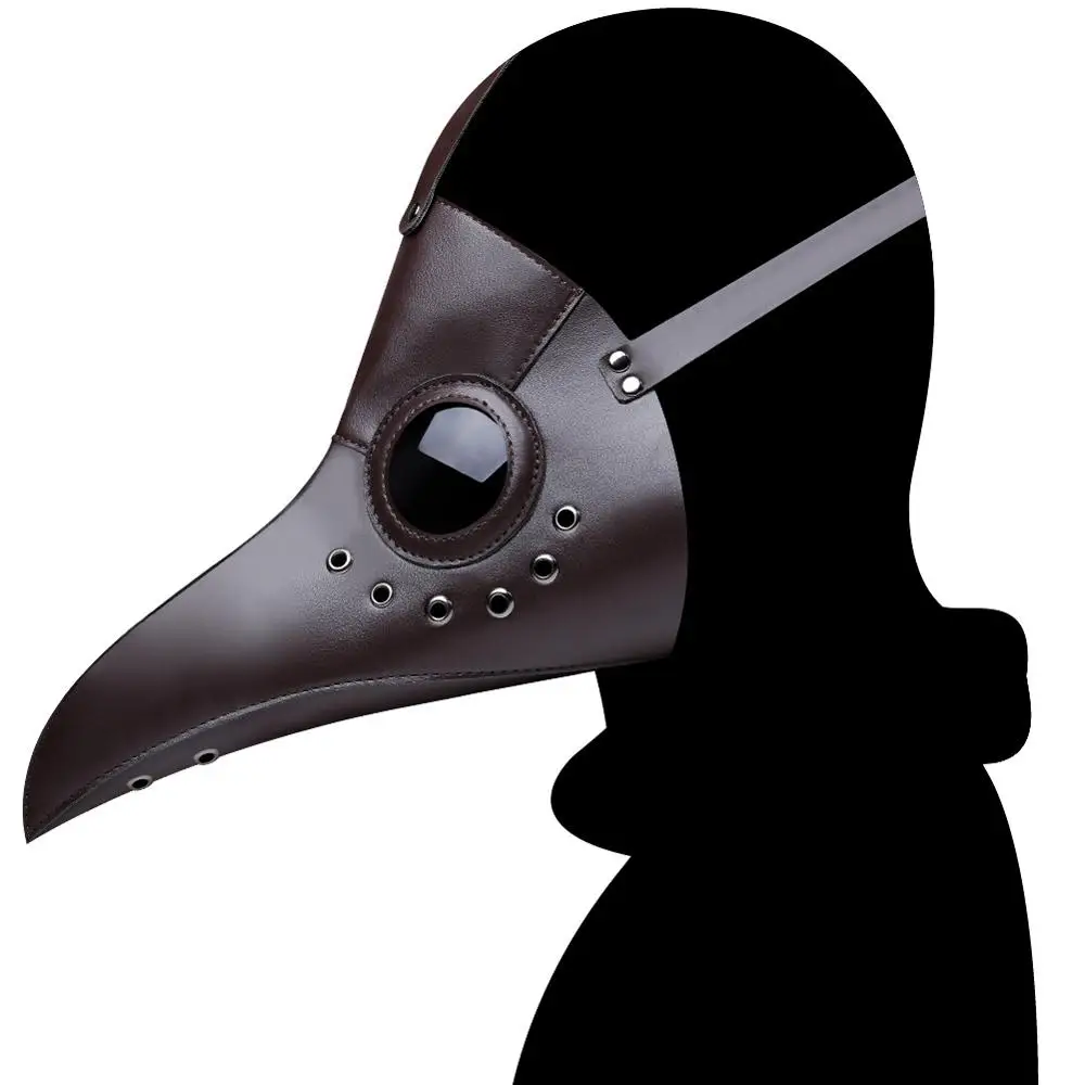 PU Steampunk Bird Plague Doctor Mask naso lungo becco maschera maschere Cosplay retrò Party Carnival Costume puntelli accessori