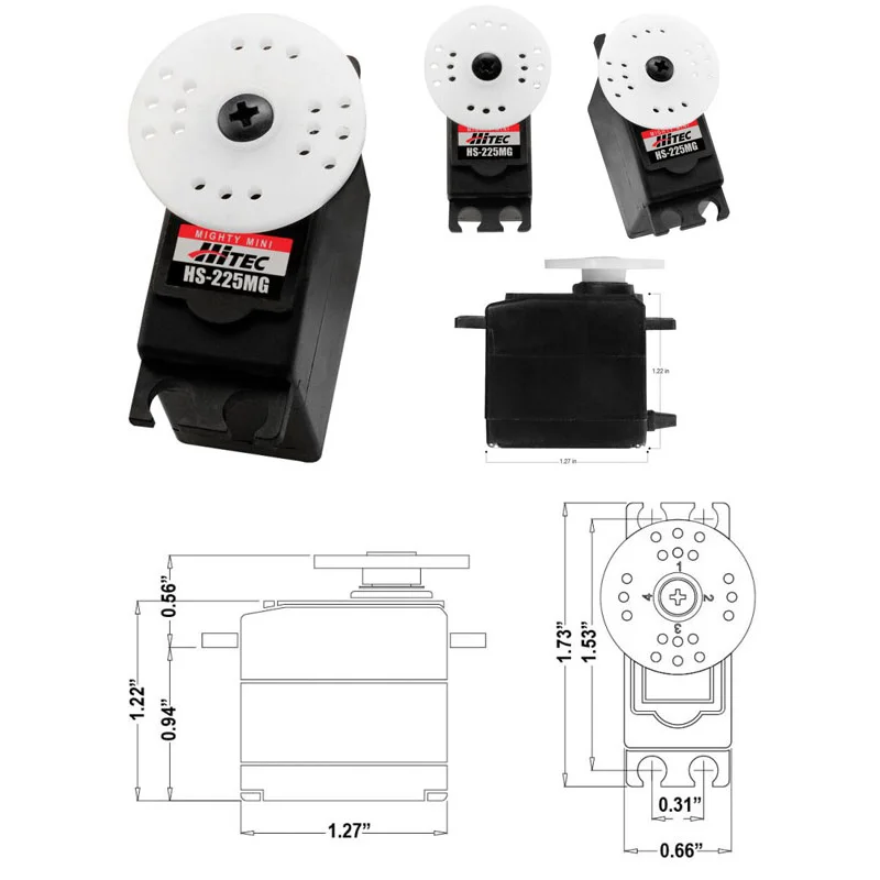 Hitec HS-225MG HS225MG 4.8V-6.0V High Torque Mighty Mini Metal Gear BB Servo