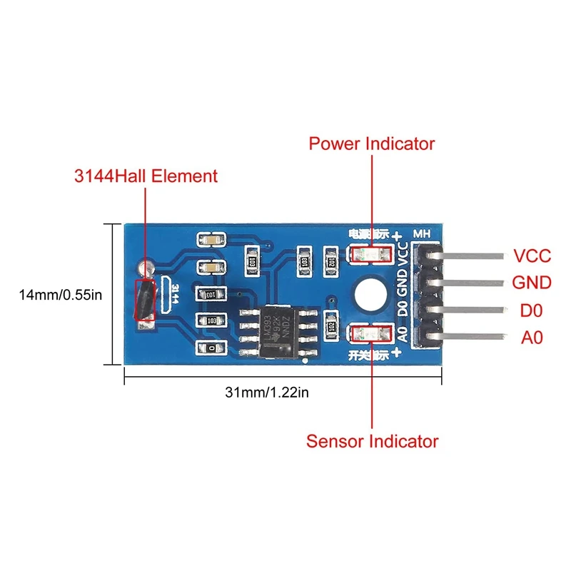 6Pcs 3144E Hall Sensors Module Switch Speed Magnetic Swiches Speed Counting Sensor Module for Arduino Smart Car