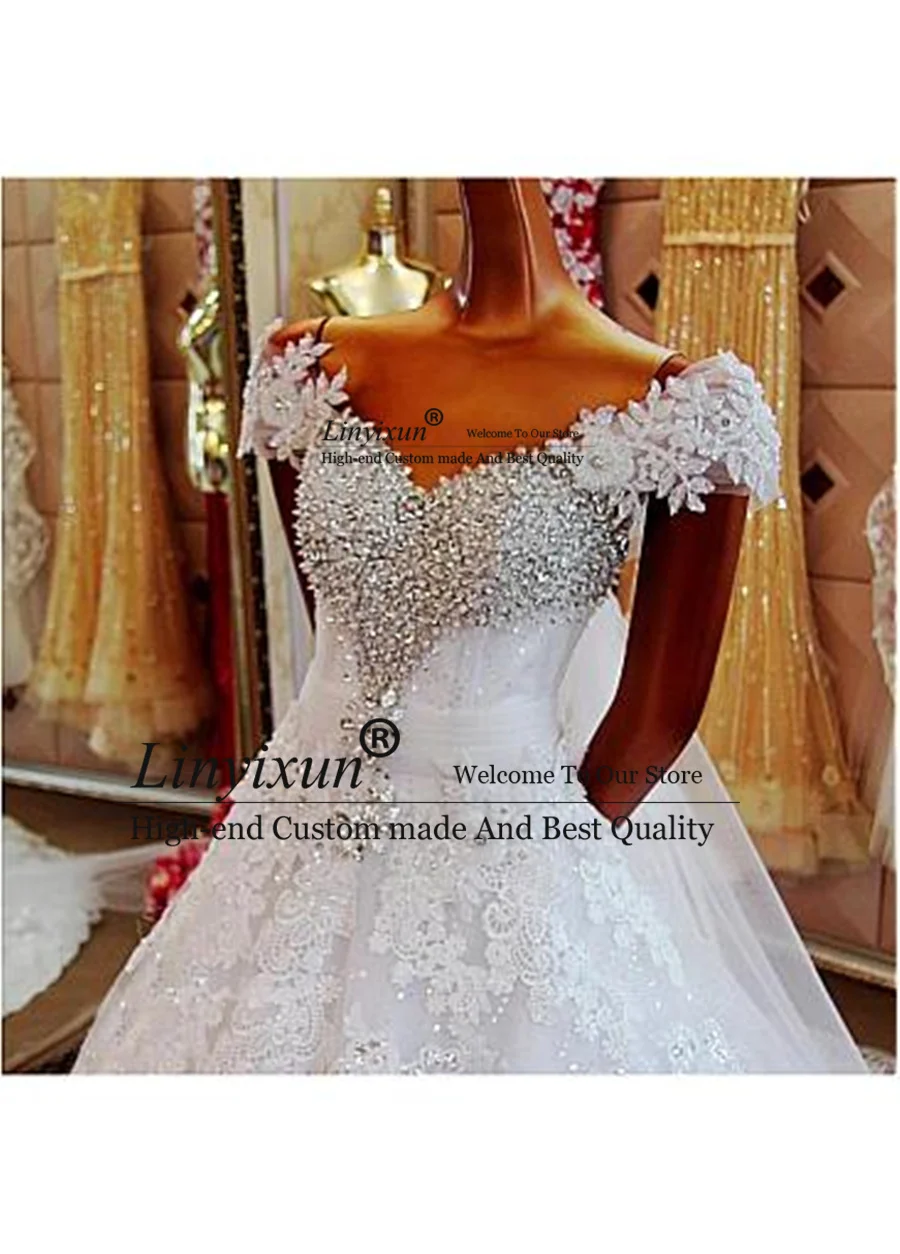 Incrível tule fora do ombro vestidos de casamento com decote em v 2021 tribunal trem vestido de baile personalizado fazer vestidos de novia com apliques de renda