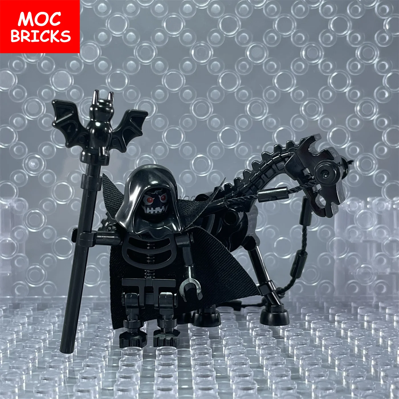 MOC Bausteine DIY Dunkle Magier-Gruppe Totenkopf Skelett Pferd Bauklötze Mini-Puppen Spielzeug für Kinder Geschenke – Detail 2