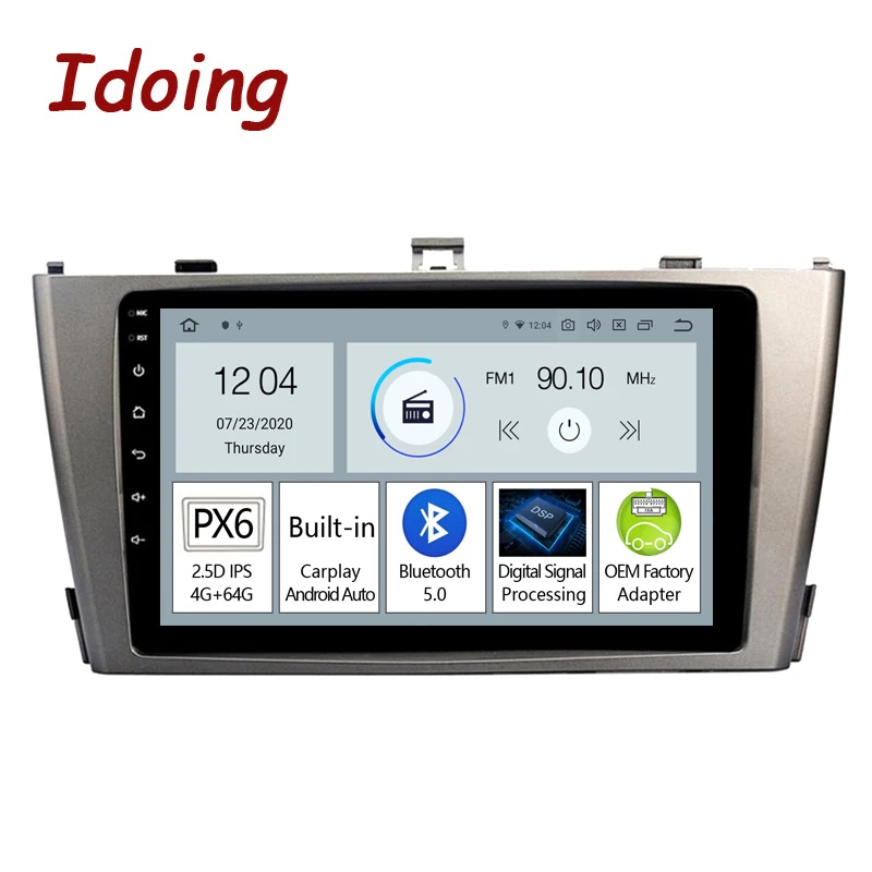 Idoing PX6 Android Auto Head Unit Plug And Play Car Radio Player For Toyota Avensis 2008-2015 GPS Navigation Carplay Car Stereo