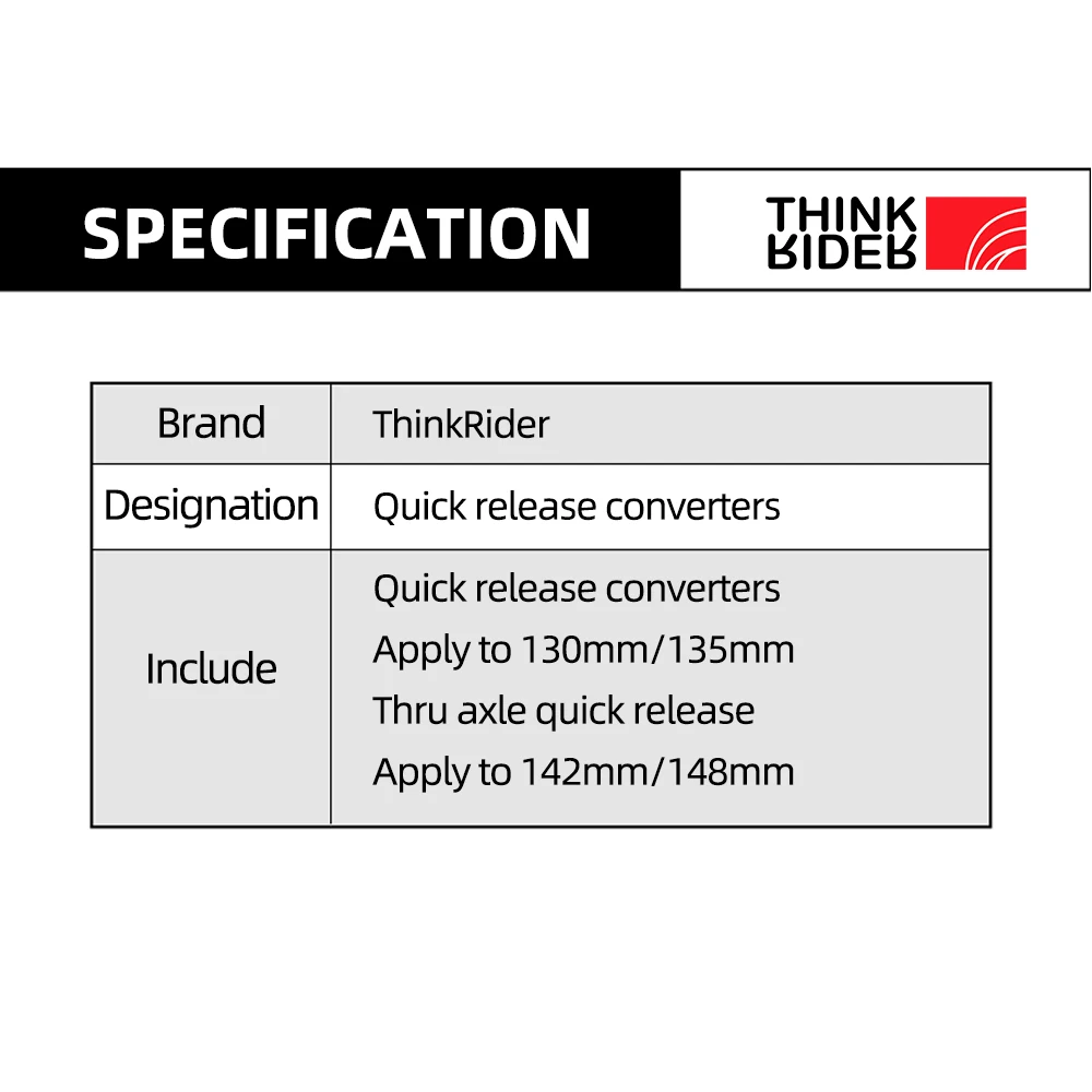 Thinkride X7 pro i X5 NEO Quick Release konwersja 130/135mm dysk Thru-axle Converter 142/148mm Bike Trainer akcesoria