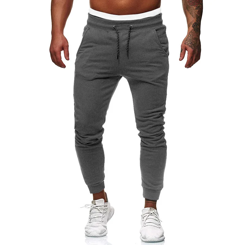 

Men's Long Pants Slim Trousers Sport Tracksuit Casual Plain Black Grey Red Pencil Pant For Male Plus Size