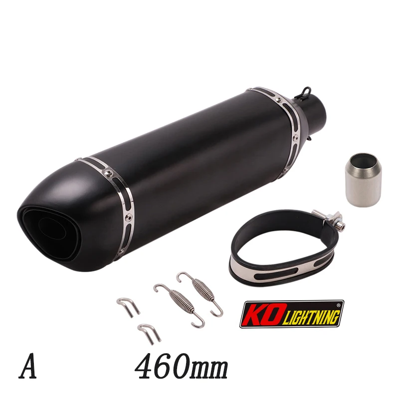 51mm Universal Motorcycle Exhaust Vent Pipe With Silencer  460/560mm Carbon Fiber Or Stainless Steel For ATV Street Bike