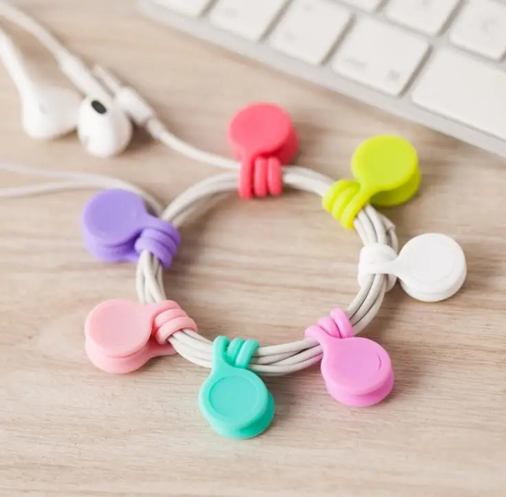 

Silicone Magnetic Desk Accessories Wire Cable Organizer Phone Key Cord Clip USB Earphone Clips Data line Storage Holder SN1768