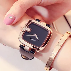 Guou Top Brand Women's Watches 2020 New Square Fashion Zegarek Damski Luxury Ladies Bracelet For Women Leather Strap Clock Saati