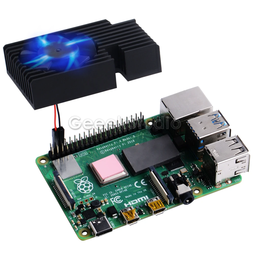 ¡Nuevo en Stock! Kit de disipador de calor de ventilador de refrigeración extrema CNC para Raspberry Pi 4B / 3B +(Plus)/ 3B RPI 4 Modelo B