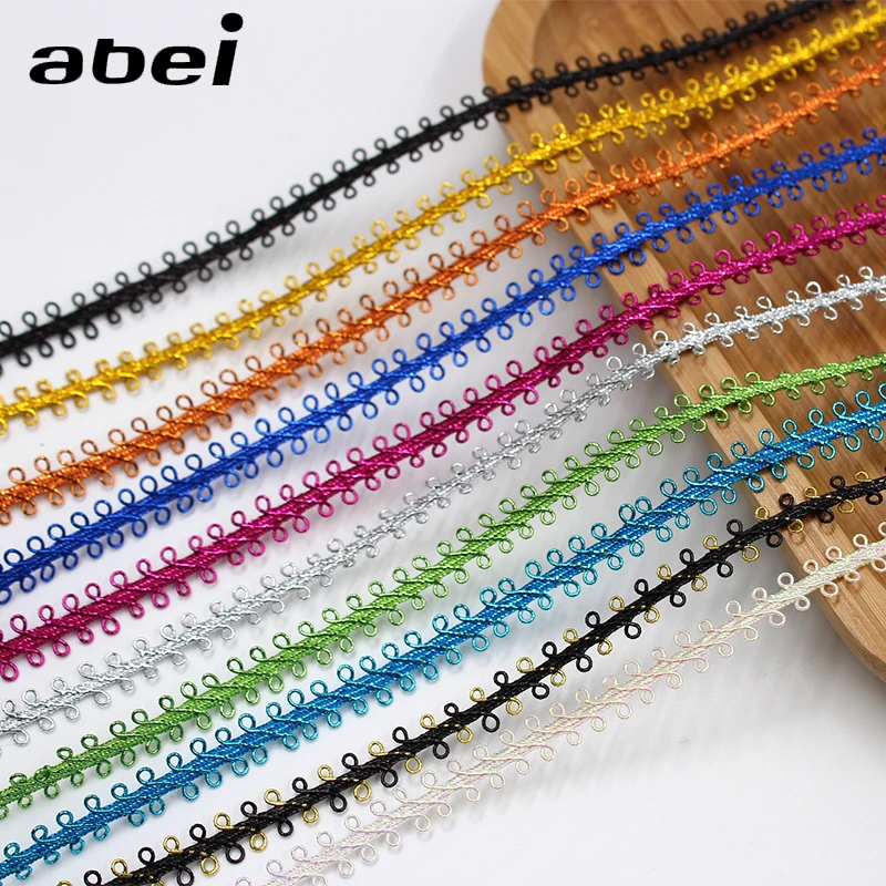 8MM Gold&Silver Trim Sewing Lace Colored Rope Braided Lace Ribbon Home Party Decoration DIY Clothes Curve Lace Accessories