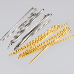 50pcs 20-50mm Stainless Steel T Shape Flat Head Pins for DIY Jewelry Making Head Pins Needlework Findings Pin Dia 0.7mm