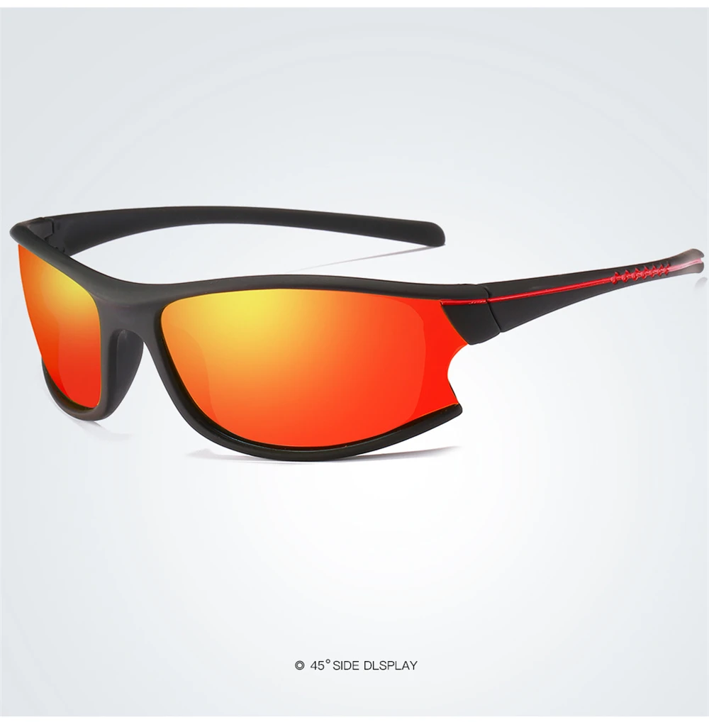 VIVIBEE Spiegel-Rot Polarisierte Sportsonnenbrille für Herren und Damen, UV400-Schutz, Kletterbrille, Outdoor-Elastizitäts-Sonnenbrille – Detail 25