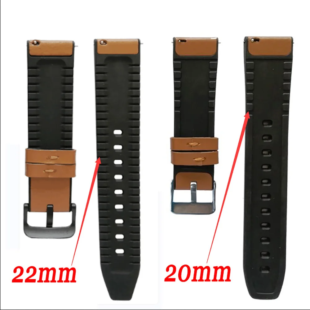 For Haylou RS4 Plus Strap Genuine Leather Band + Silicone Bracelet Watchbands 20mm Watch Strap For Haylou RS4 LS02 ремешок