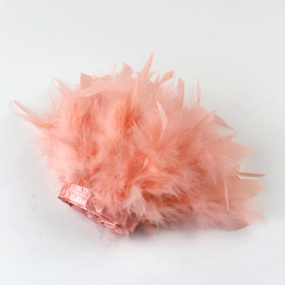 Fluffy Marabou Turkey Feathers Trims DIY Needlework Plumes On Ribbon Wedding Dress Accessories Decorative Feathers For Crafts
