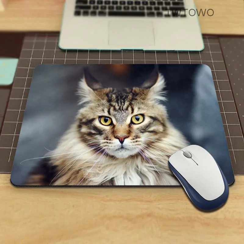 Maine Coon Cat Hot Sale 18*22cm and 21*26cm Mouse Pad Mat Comfort Mice Pads