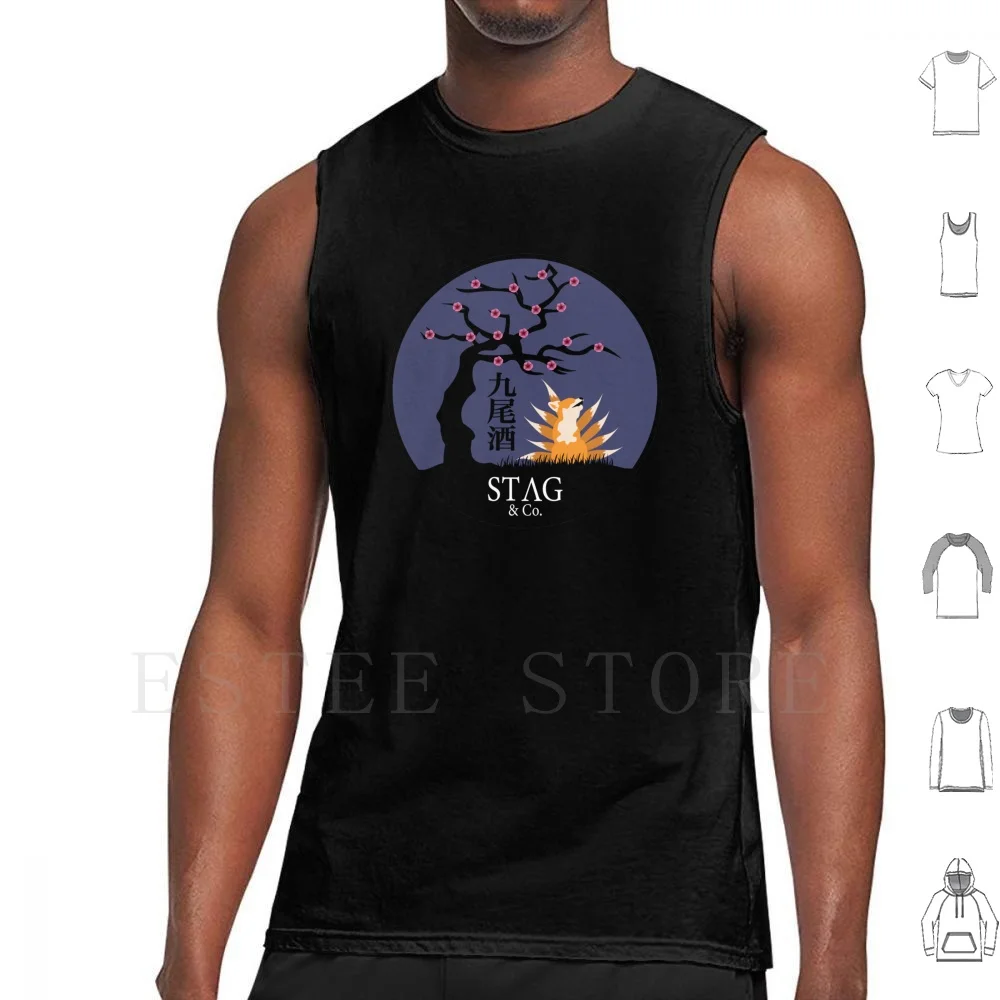 

Stag & Co. Fox Sake Logo Tank Tops Vest Sleeveless Fox Animal Animals Sake Japanese Cherry Blossom Stag Nine Tails Nine