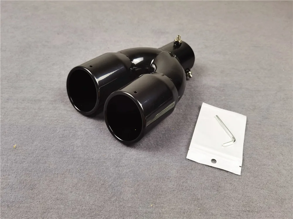 Universal Y-Model Exhaust Tip - Black/Silver - usage example