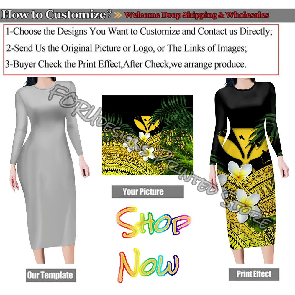 Noisydesigns Vintage Sexy Women Casual Long Tops Pencil Dress Polynesian Tonga Sea Turtle Prints Club Party Ladies Bodycon Ropa