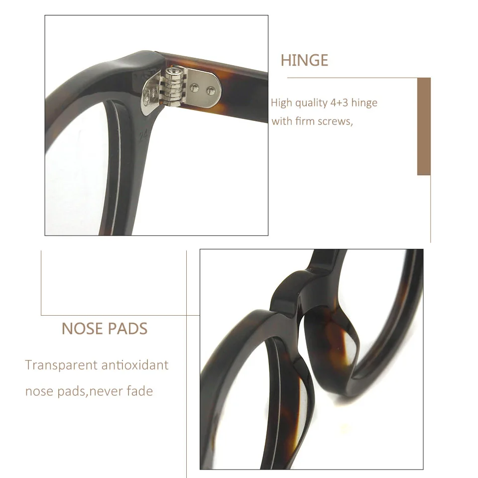 Men\'S Vintage Round Optical Frame Brand Design Korea Eyeglasses For Men Women Acetate Eyewears Small Medium Gafas Miopia Hombre