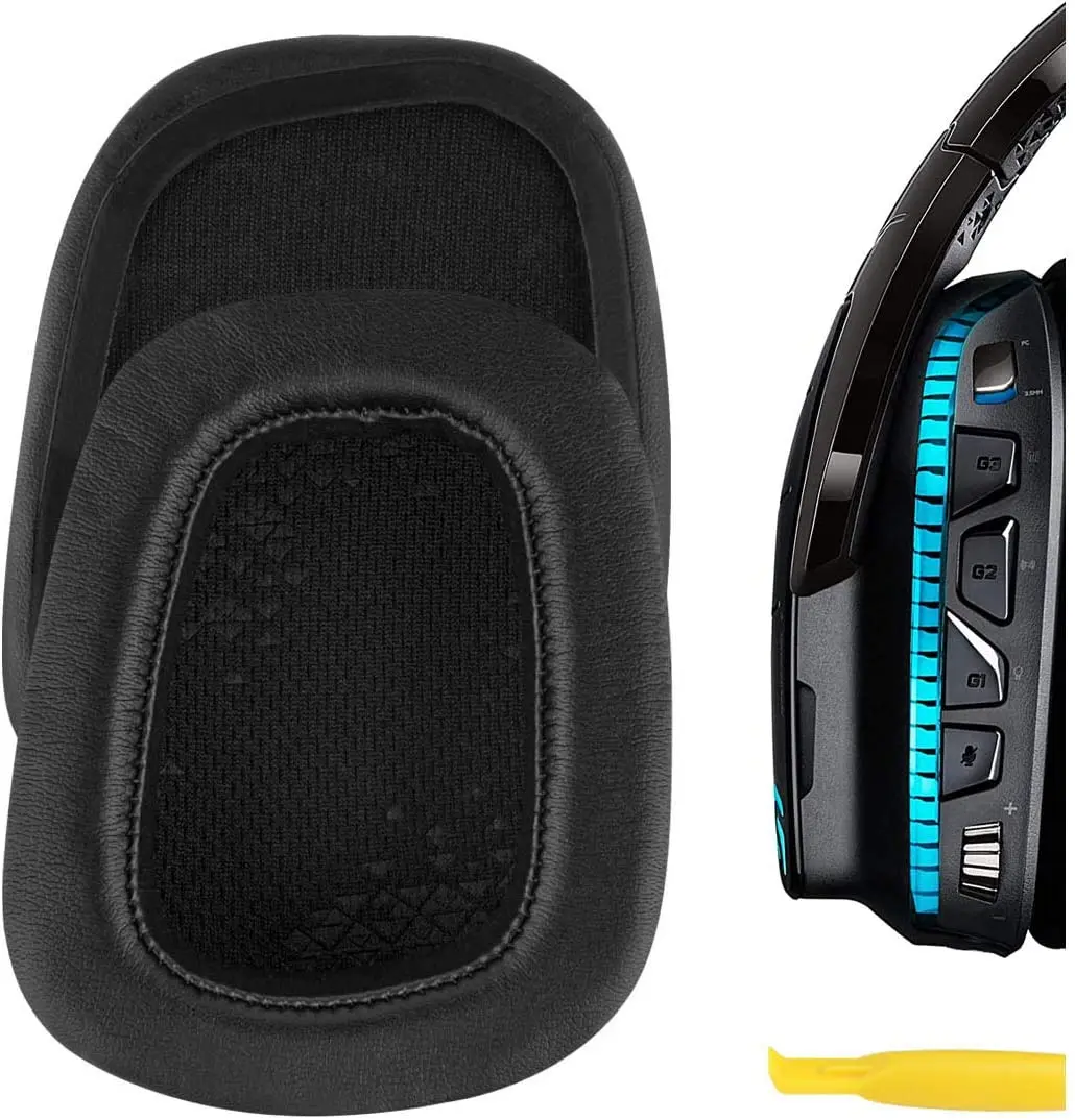 Quickfitプロテインレザー交換用イヤーパッドlogítech G633、G933ヘッドフォンイヤーパッド、ヘッドセット耳クッション修理部品