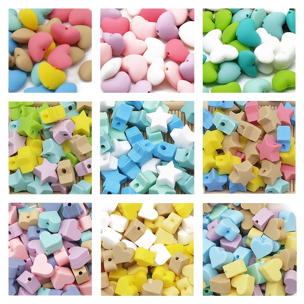 Cute-Idea Food grade Baby Silicone Beads 10PCs Baby tooth health Nursing beads Baby Pacifier Chain Toys accessories Baby goods