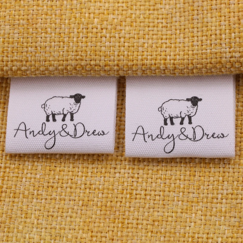 Custom Clothing Labels-Personalized Brand Organic Cotton Ribbon Labels Logo or Text Sewing DIY Labels 30x60mm Featherly bold