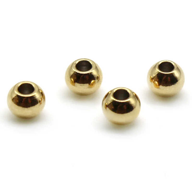 2 3 4 5 6 8 mm Stainless Steel Gold Round Ball Bead Loose Spacer Beads for DIY Jewelry Charm Bracelet Beads Making Accessories