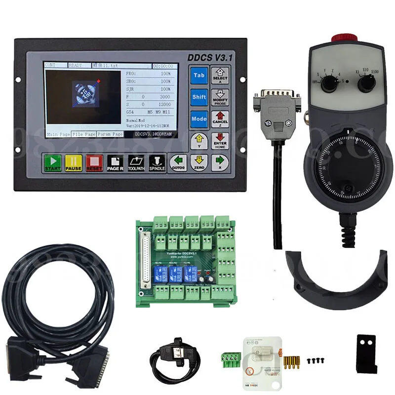 

3 /4 axis offline CNC motion controller DDCSV3.1 new upgrade with enlarged wiring board and emergency stop electronic handwheel