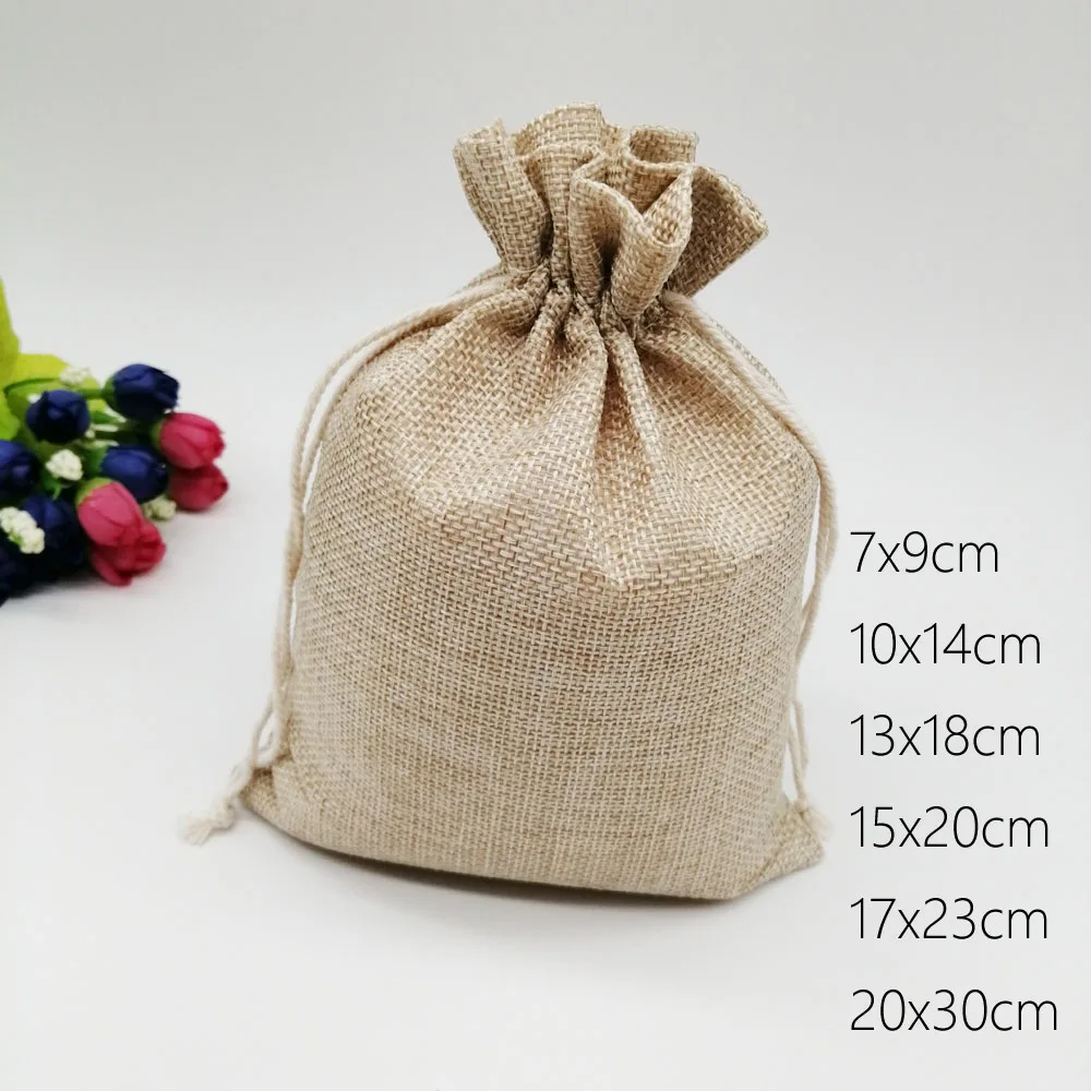 10pcs Jute Bags Gift Drawstring Pouch Gift Box Packaging Bags For Gift Linen Bags Jewelry Display Wedding Sack Burlap Bag Diy