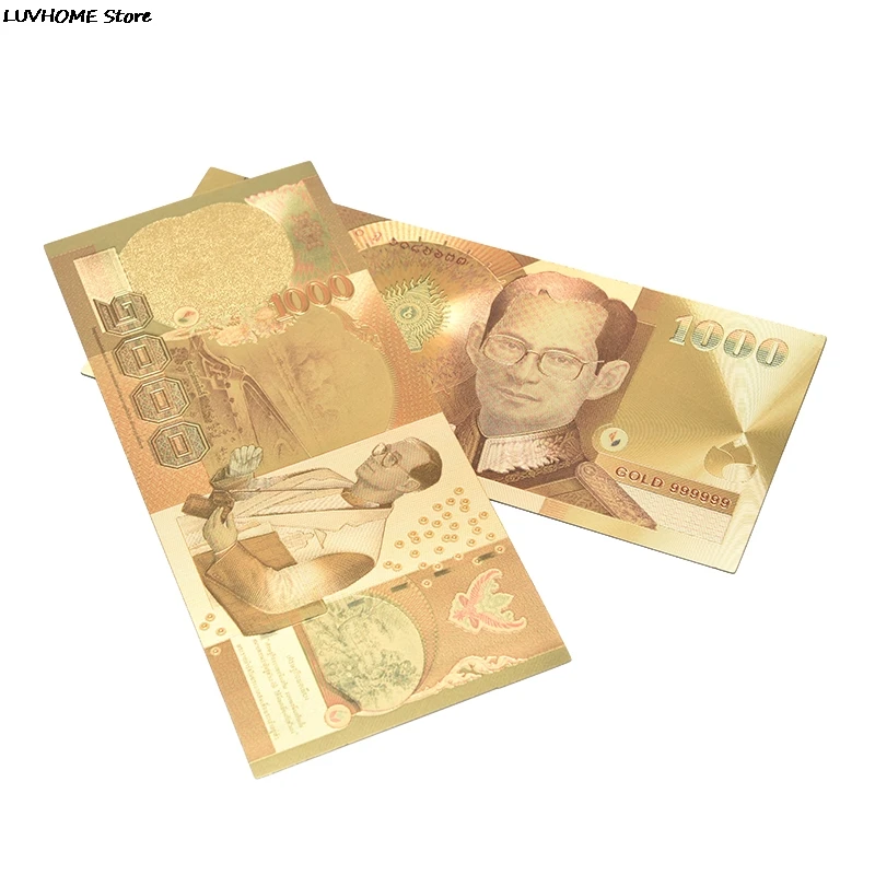 Regalo di banconote placcato in oro collezione e presente di monete placcate in foglia di lamina d'oro normale 1000