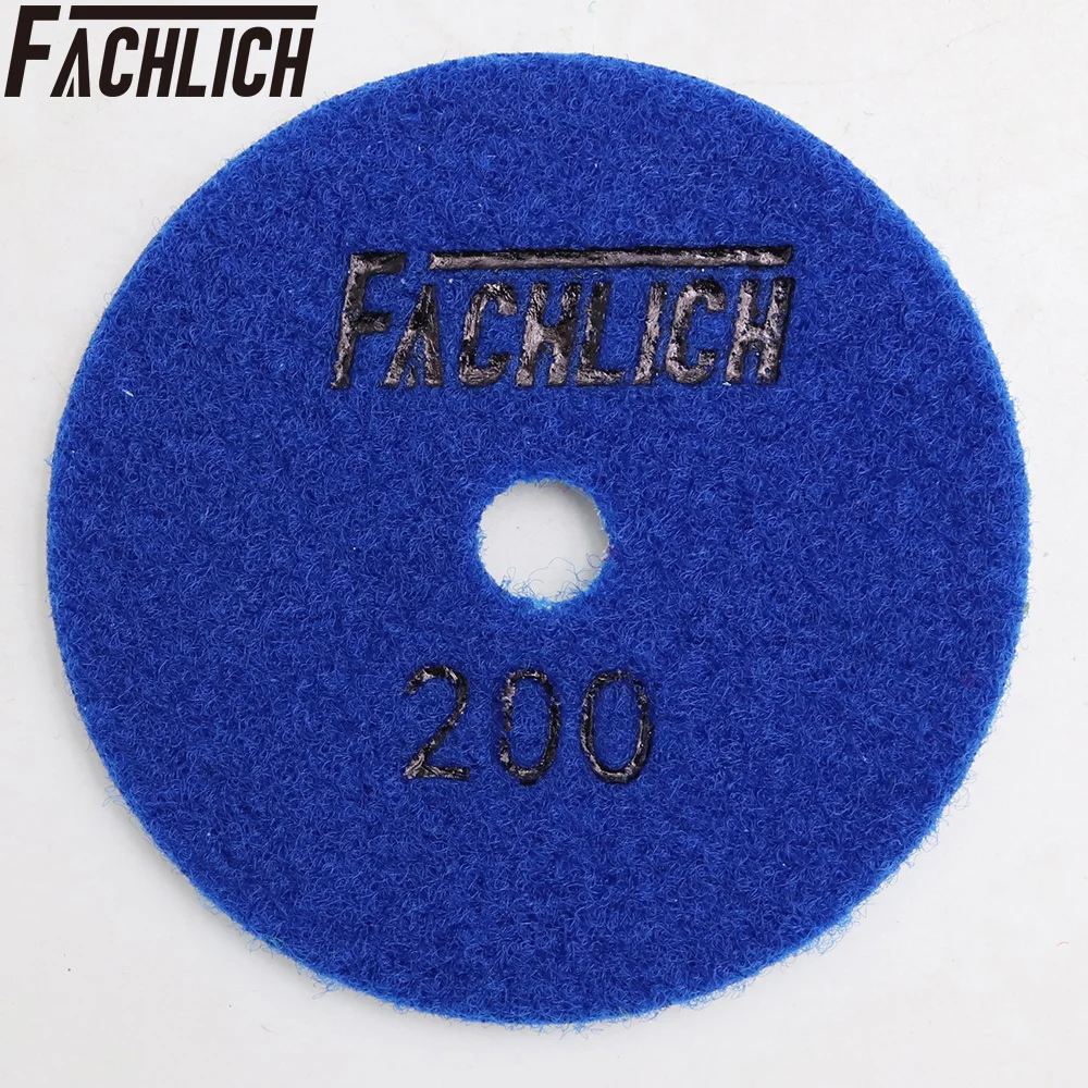 FACHLICH 8units/set Grit 200 Wet Diamond Resin Bond Sanding Disc Flexible Polishing Pads For Stone Marble Dia 100mm/4"