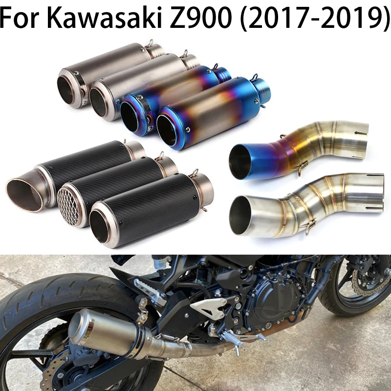 

For Kawasaki Z900 2017 2018 2019 Motorcycle Exhaust Tailpipe Middle Mid Link Pipe Muffler Tube Muffler DB Killer escape moto