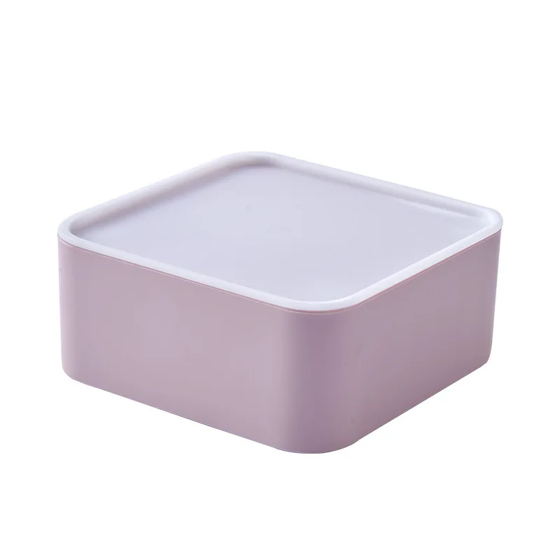 Multifunction Desktop Superimposed Storage Box with Cover Mini Makeup Box Korean Keys Kawaii Storage Bins  Desktop Organizer