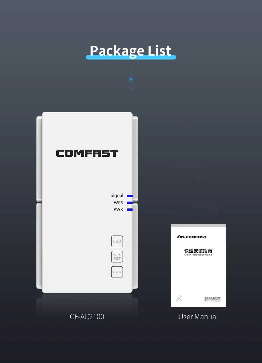 Comfast 2100Mbps Dual Band Wireless Wifi Repeater/Extender 5G Home Wifi Gigabit RJ45 Port Router