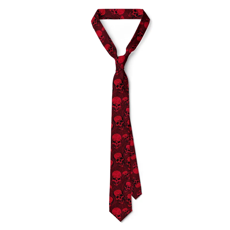 Cravatte da uomo stampate in 3D di moda creativo divertente teschio giornale cravatte da sposa cravatte sottili in poliestere 8cm accessori per
