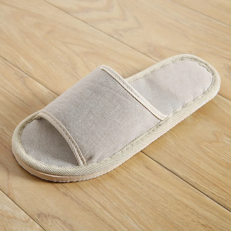 LEEMEIMEI Natural Flax Home Slippers Indoor Floor Shoes Silent Sweat Slippers For Summer Women Sandals Slippers 37-43