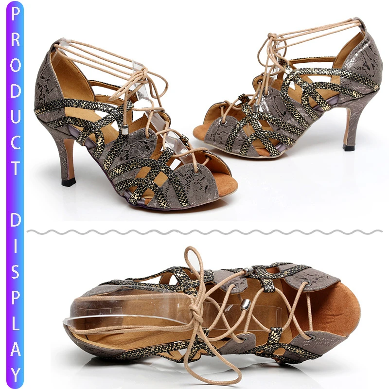 Elegantes zapatos de baile latino para mujer, sandalias aterciopeladas de tacón alto, estilo moderno, Jazz, Salsa, interior y exterior