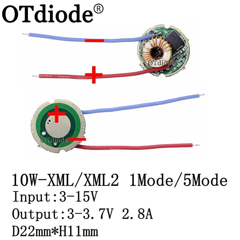 2pcs/lot,5 Mode/1Mode Constant Current 2800mA DC 12V XML T6 Led Driver For 5050 XML XML2 LightingTransformers 5 Mode