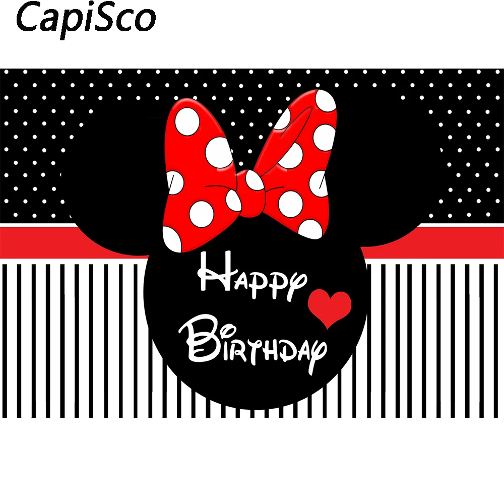 Capisco Mouse Birthday Photography Backdrop Cartoon Party Pink Girl Decor Baby Shower Newborn Customize Background Photocall